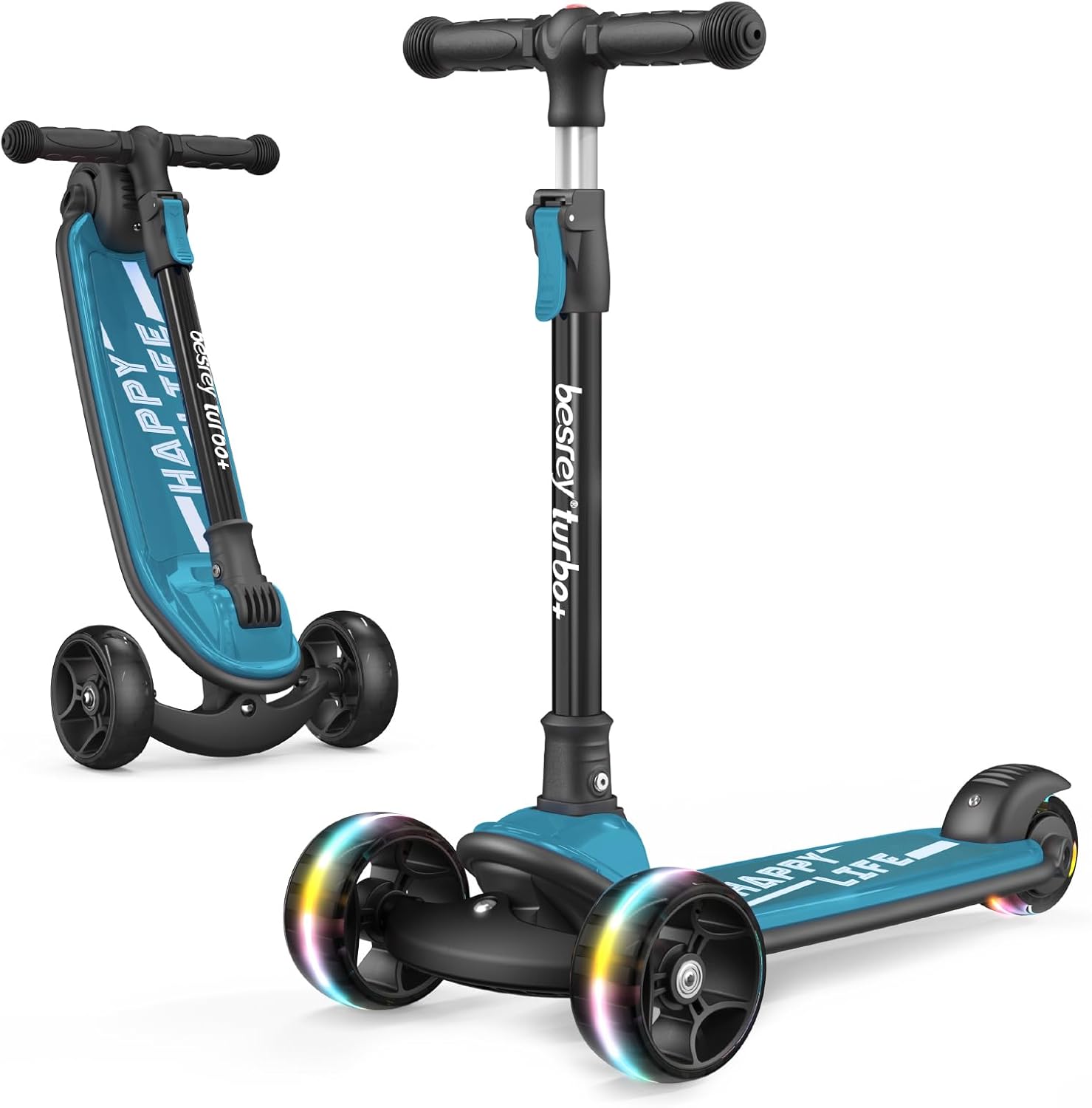 besrey 3 Wheel Scooter for Kids Ages 3-10 with 4 Adjustable Height