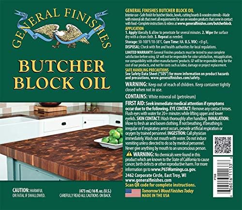 General Finishes Butcher Block Oil, 1 Pint