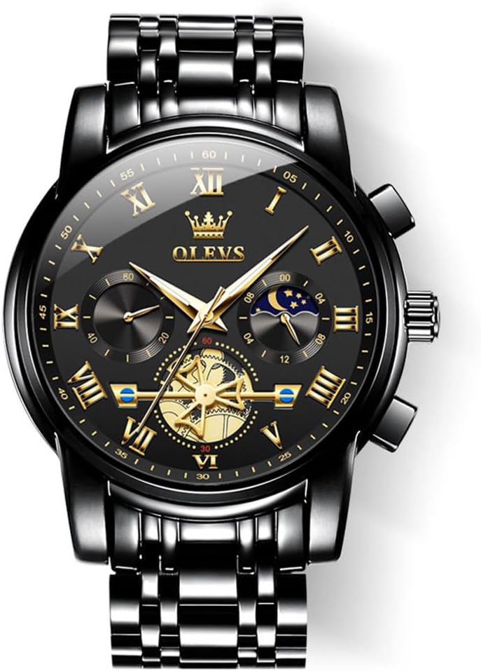 OLEVS Watch Men Luxury Dress Stainless Steel Date Analog Watch Waterproof