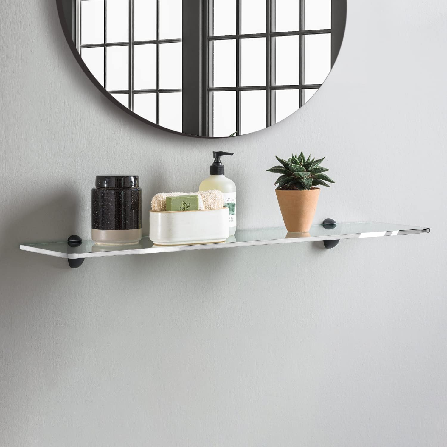 Fab Glass and Mirror Glass Shelf 8" X 30" Clear