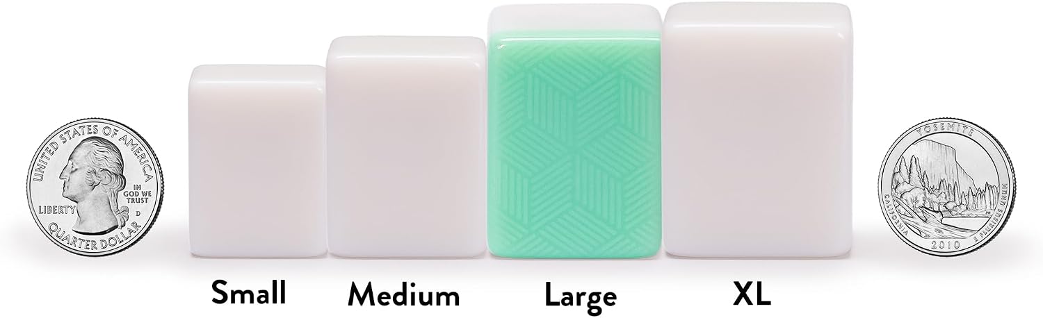 Yellow Mountain Imports Classic Chinese Mahjong Game Set, Emerald with 148 Medium-Size Translucent Green Tiles and Wooden Case