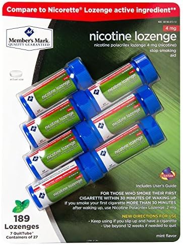 Member's Mark Nicotine Lozenge 4mg 189 ct Mint / Previously Simply Right
