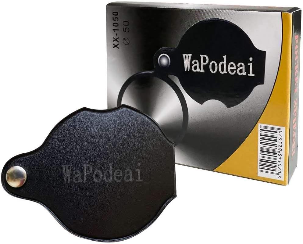 Wapodeai 2pcs 10x Small Pocket Magnify Glass