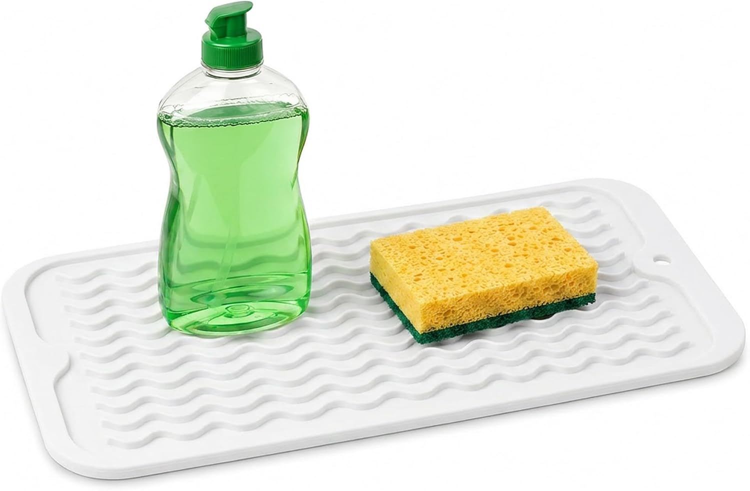 ZLR Silicone Dish Drying Mat for Kitchen Counter, Eco-Friendly Fast Dry Dish Mat, Easy Clean Multi Usage Drying Matt, Heat Resistant Trivet