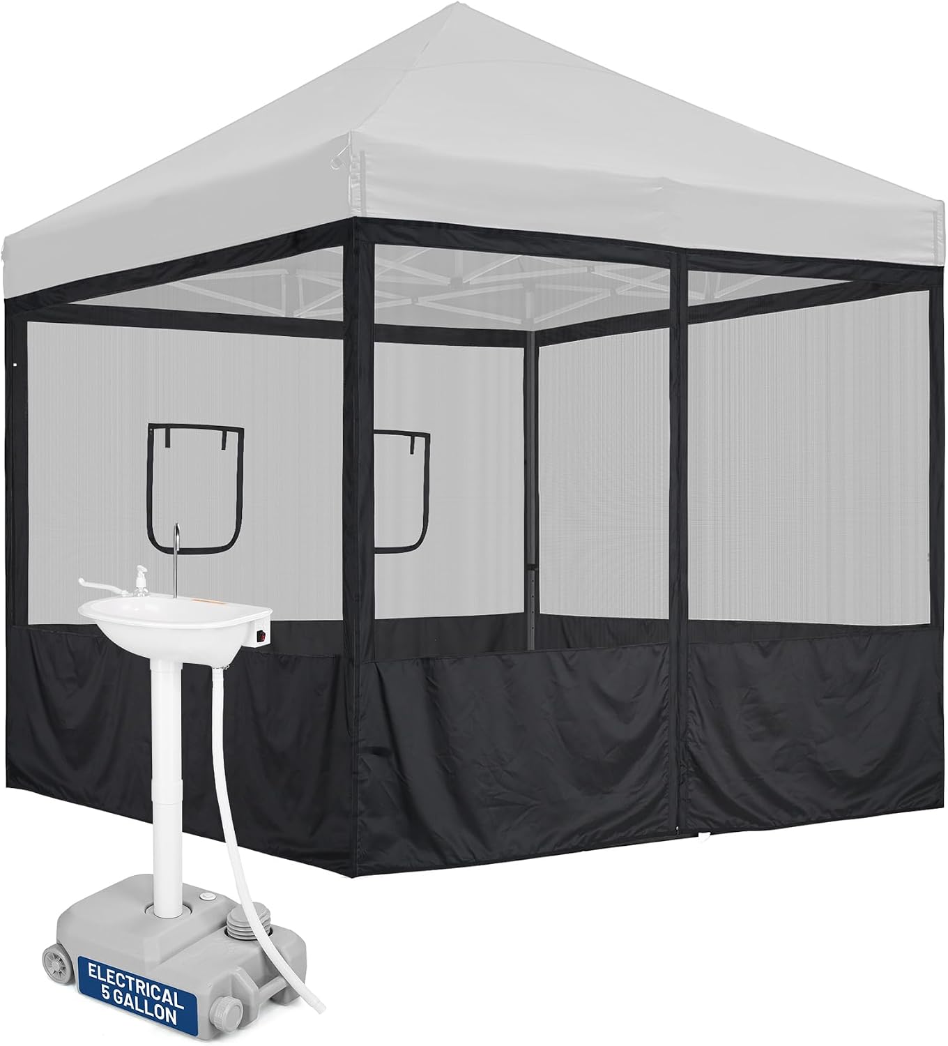 Yescom Pop Up Canopy Half Mesh Sidewall with Window 10x10Ft for Food Booth