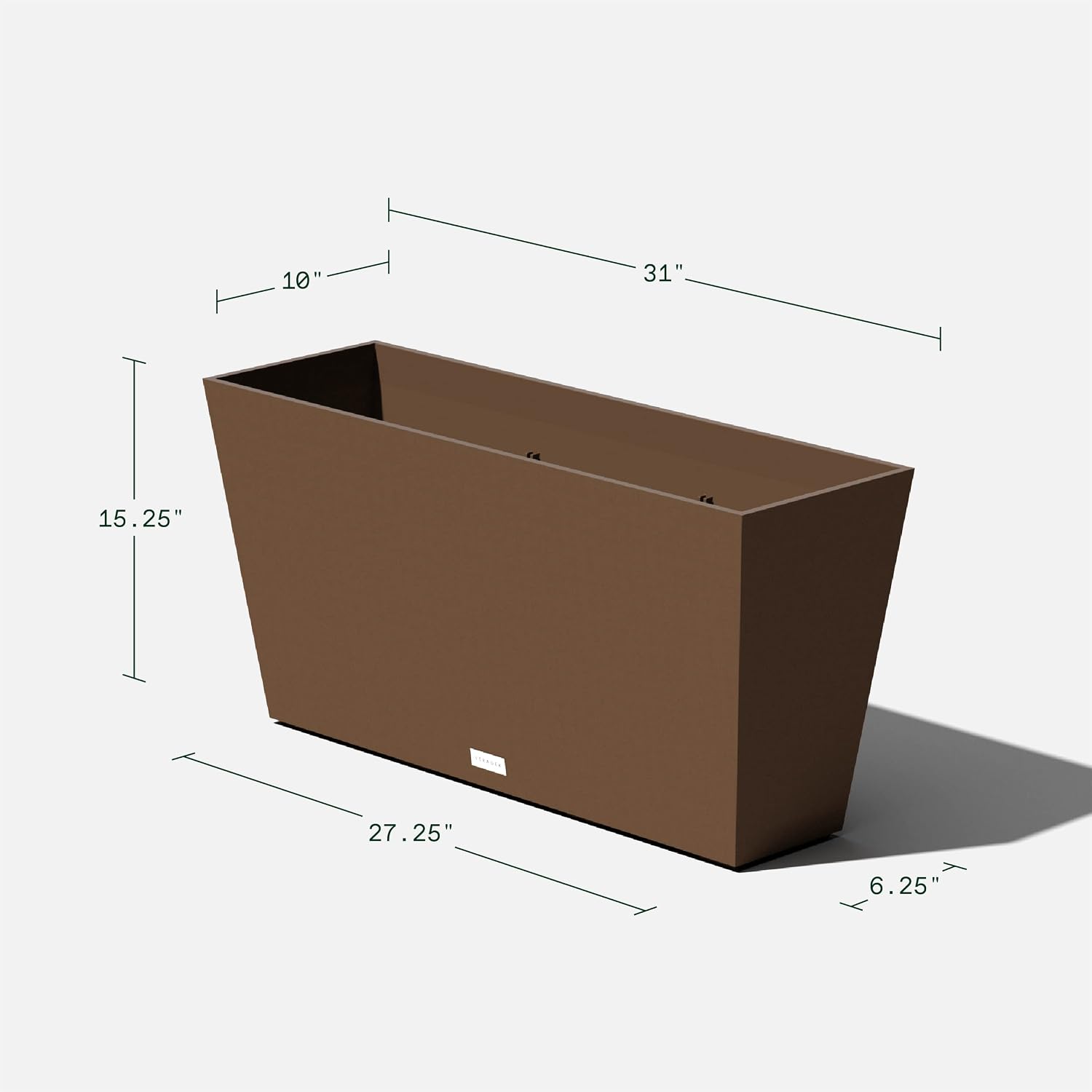 Veradek Pure Series Midori Planter - Wide Outdoor Planter | Made From Durable Plastic With Pre-Drilled Drainage Holes. Modern Porch/Patio Décor for Plants, Flowers and Herbs
