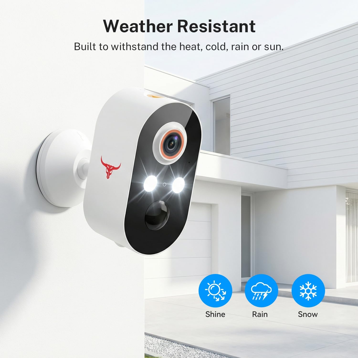 1080P Wireless Security Camera Outdoor, Battery Powered, AI Human Detection, Color Night Vision, 2-Way Audio, IP65 Waterproof, 2.4G Wi-Fi, Cloud Storage (2 Spotlights)