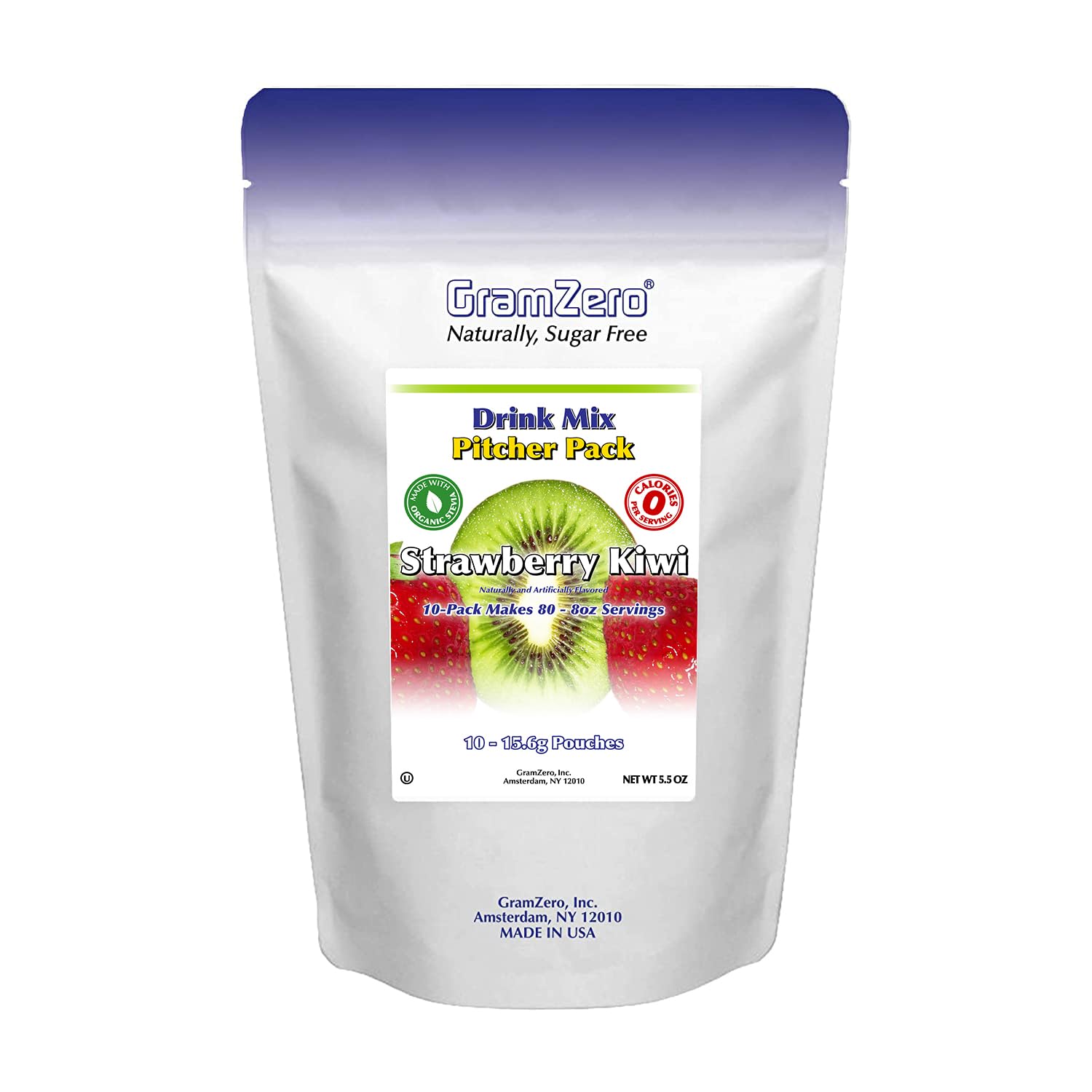 GramZero Raspberry Blush, Sugar Free Drink Mix, Pitcher Pack, Great For Nutrition Club Loaded Tea, Zero Calorie, Stevia Sweetened