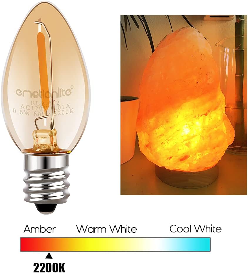 Emotionlite C7 LED Candelabra Bulbs, E12 Base, Warm White 2700K, 4 Pack | lear LED chandelier bulbs, 4W/5W/6W/7W incandescent equivalent with E12 candelabra base