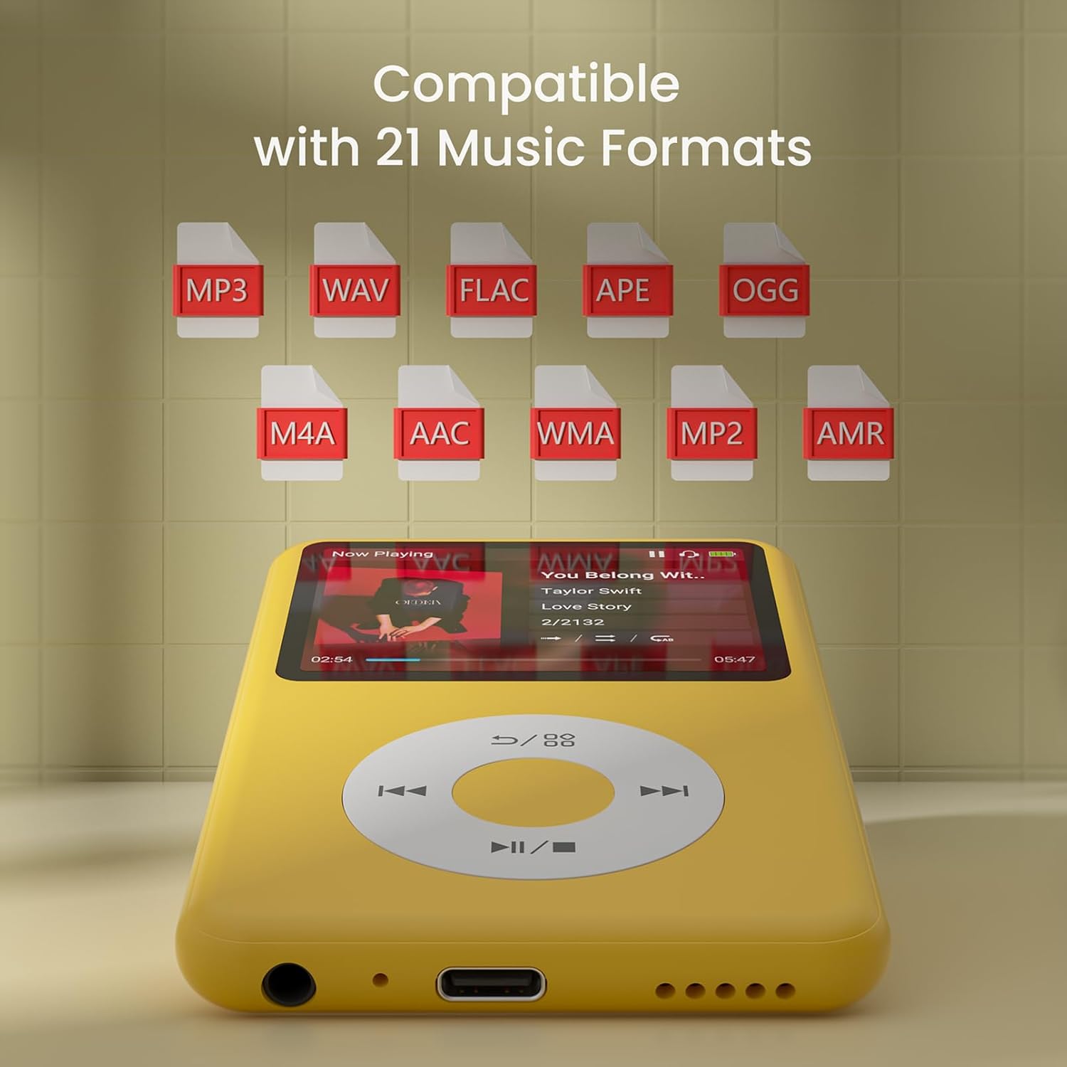 MP3 Player with Bluetooth 128GB Portable Music Digital Players Supports Playlist Audiobook Video Nice Gadget for Kids Black