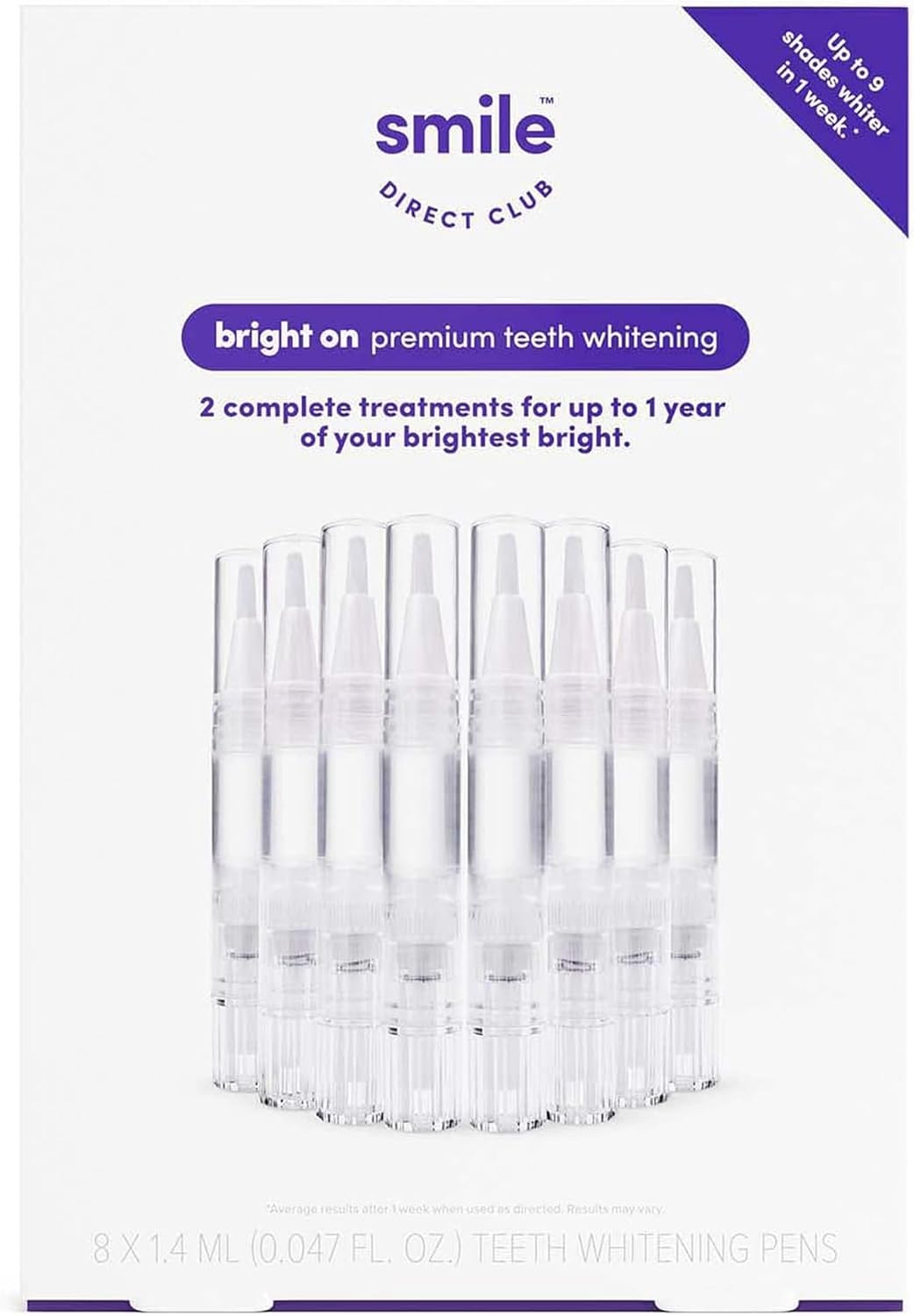 SmileDirectClub Teeth Whitening Kit with Lip Balm - 4 Pack 1.4ml Gel Pens - Professional Strength Hydrogen Peroxide