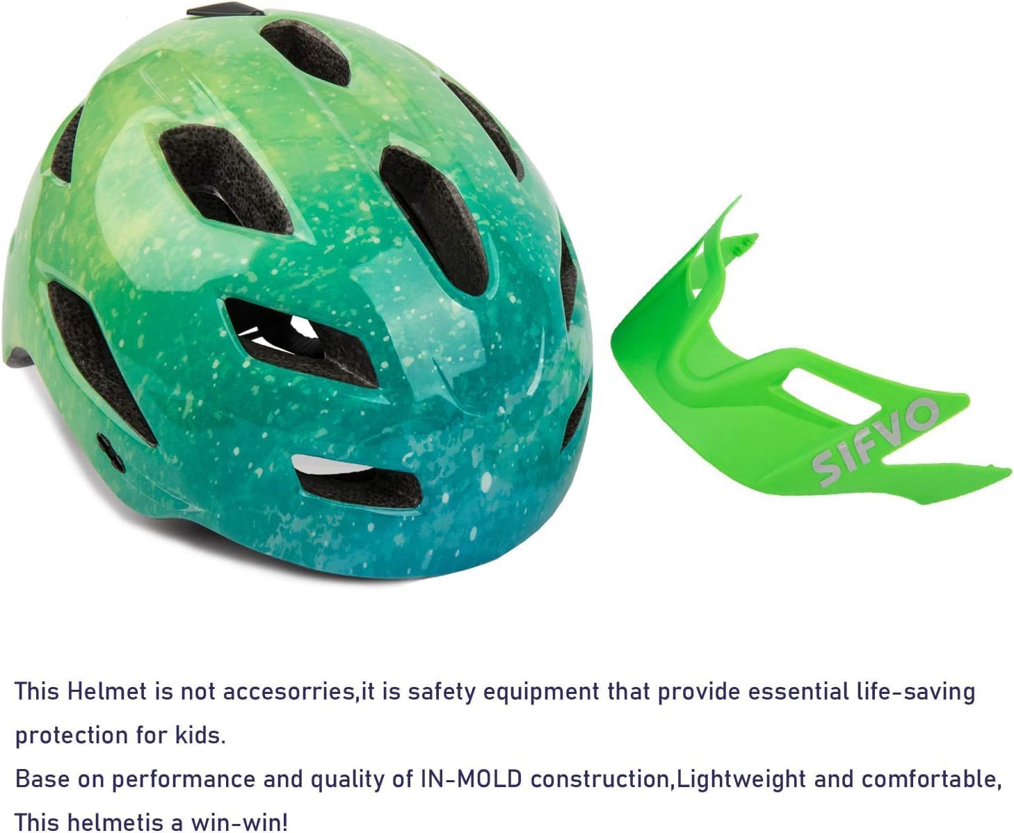 Kids Helmet, SIFVO Kids Bike Helmet Boys and Girls Bike Helmet with Cool Visor Helmet for Kids 5-14