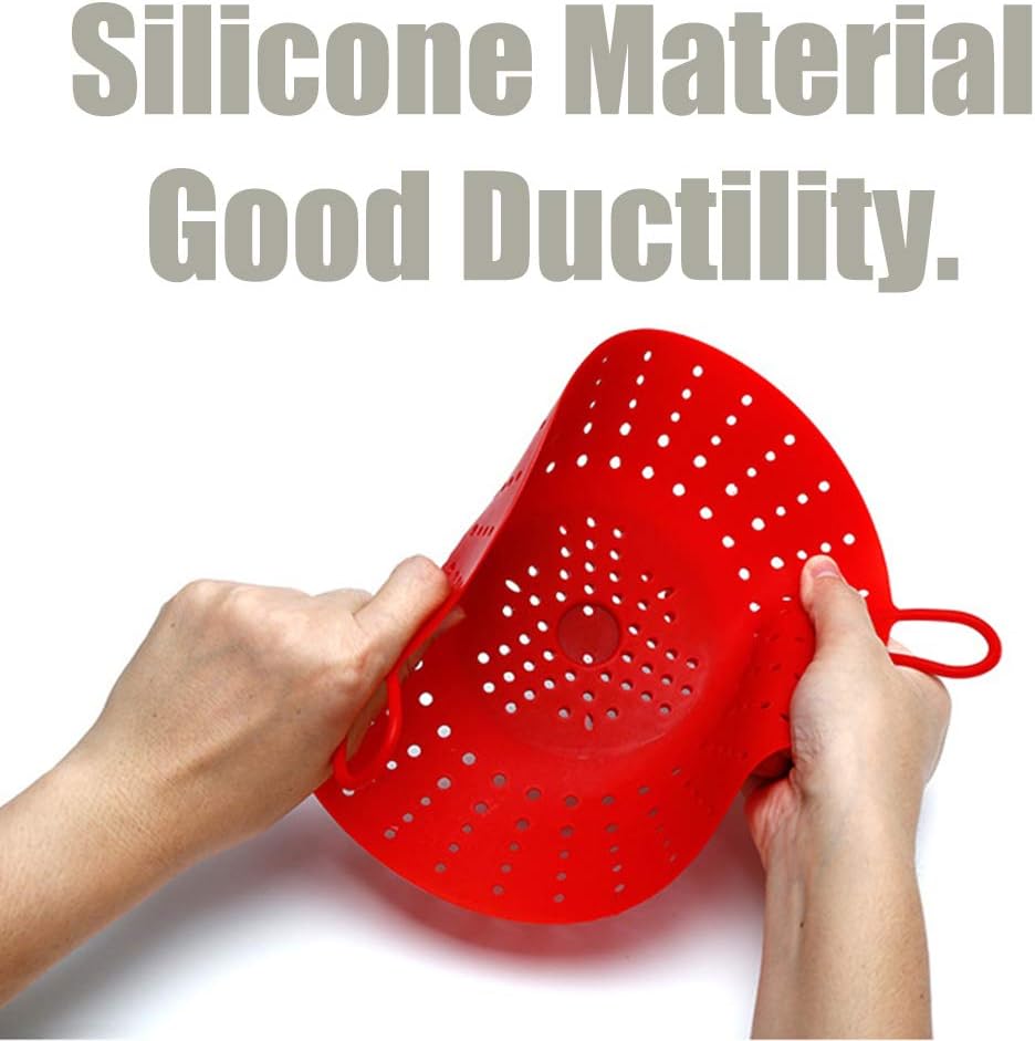 Silicone Vegetable and Food Steamer Basket,Good Grips Silicone Steamer for Instant Pot-8.5 in,Red