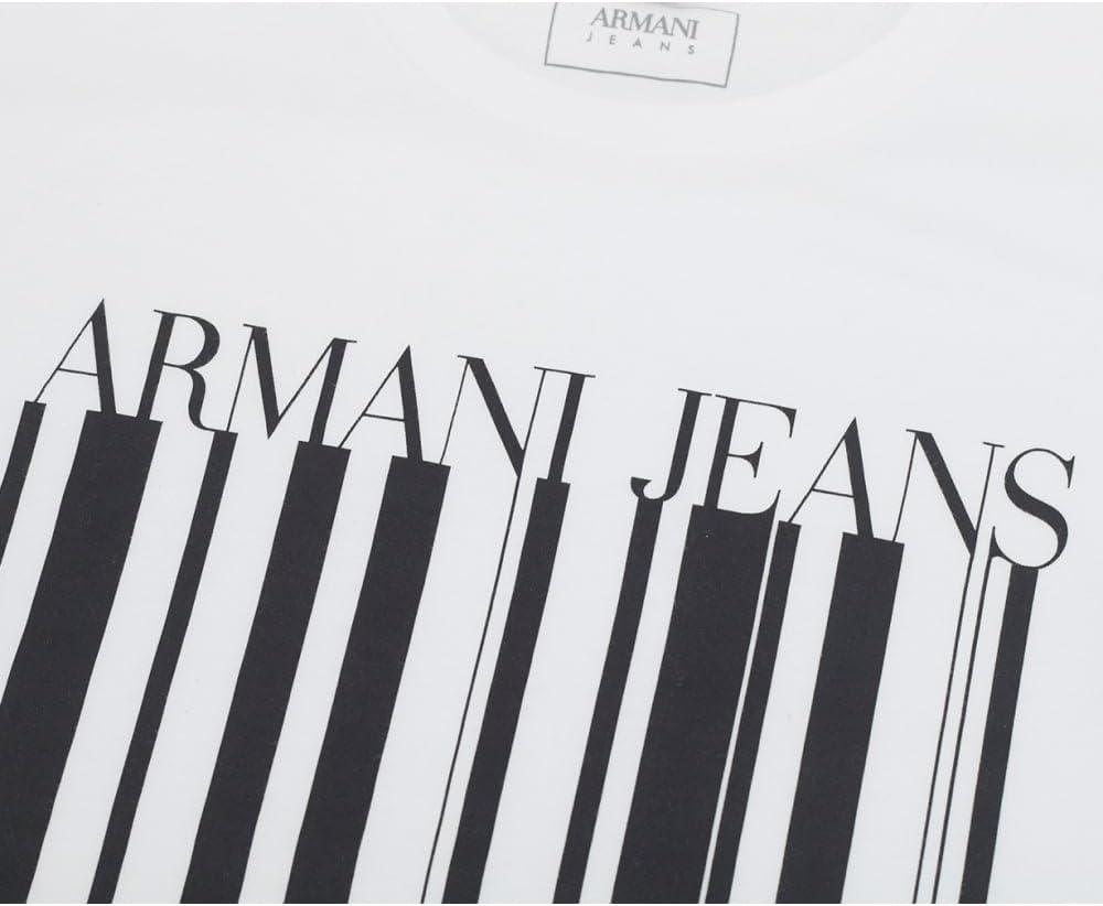 Emporio Armani Mens Regular Fit Jersey Barcode T-Shirt