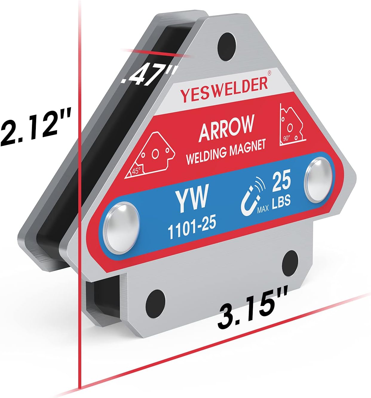 YESWELDER 4-Pc Welding Magnet Set, 50 lb Holding Power Welding Accessories