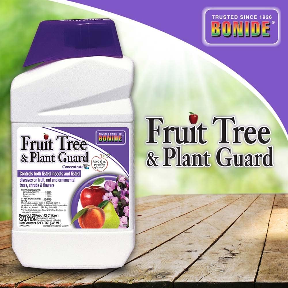 Bonide Fruit Tree & Plant Guard, 32 oz Concentrate | Multi-Purpose Fungicide, Insecticide, Miticide, For Home Gardening