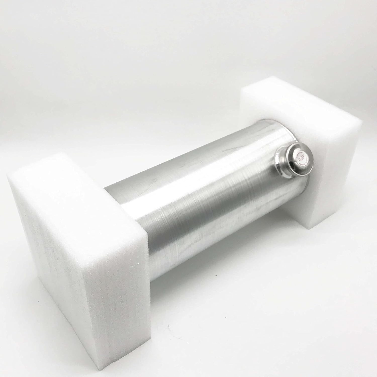 JSD 5 Gallons 8”x24“ Aluminum Spun Round Fuel Gas Tank Cell Fuel Tank with Bracket End Fill 1/4" NPT Outlet