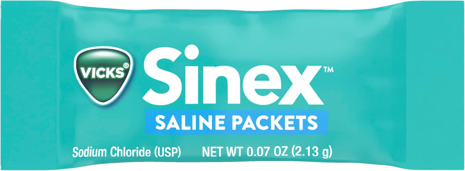 Vicks Sinex Saline Nasal Rinse Starter Kit, Drug Free Saline, Flush Out Mucus and Allergens