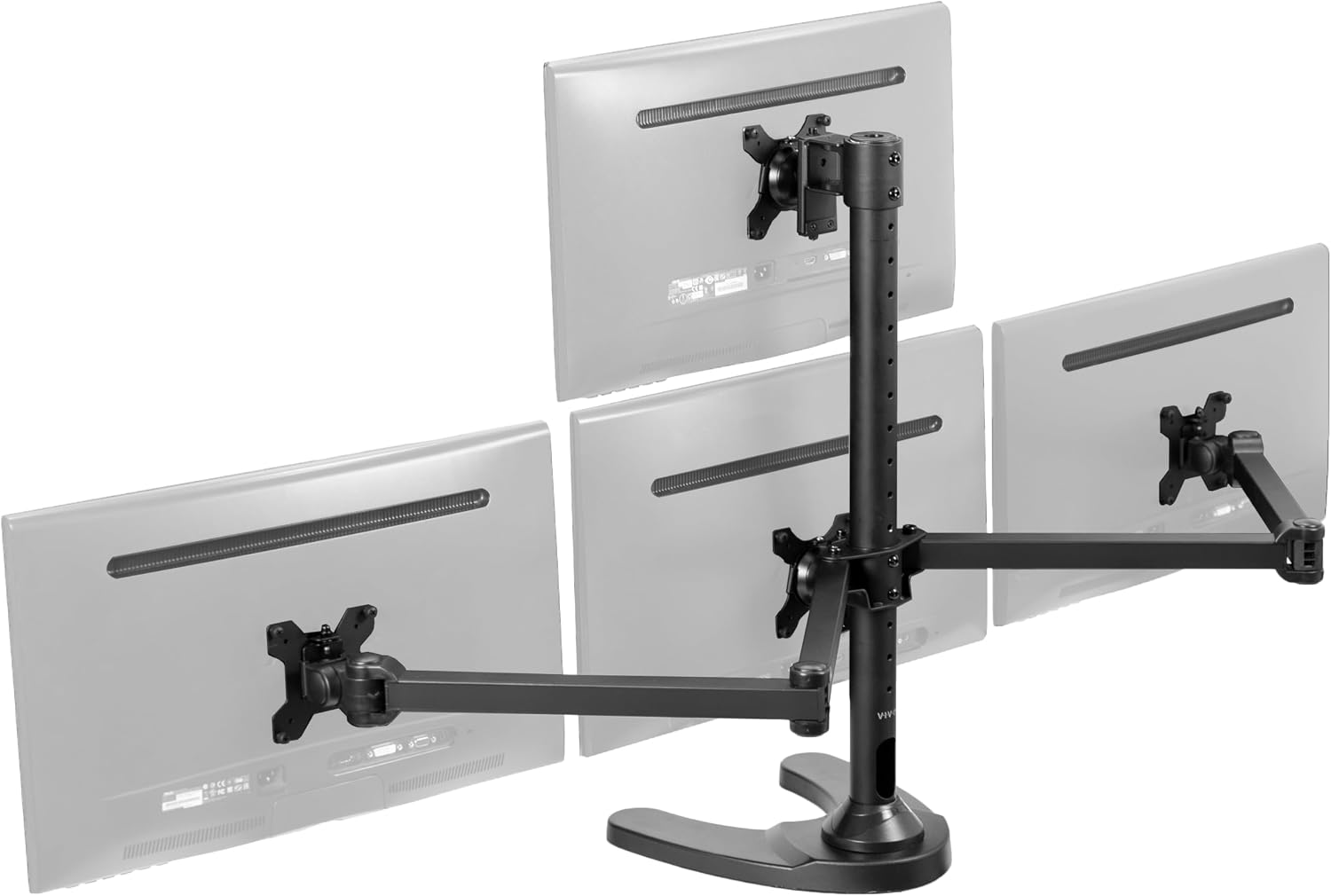 VIVO Quad Monitor 13 to 32 inch LED LCD Freestanding Desk Stand, 3 Plus 1 Articulating VESA Computer Mount, Holds 4 Screens