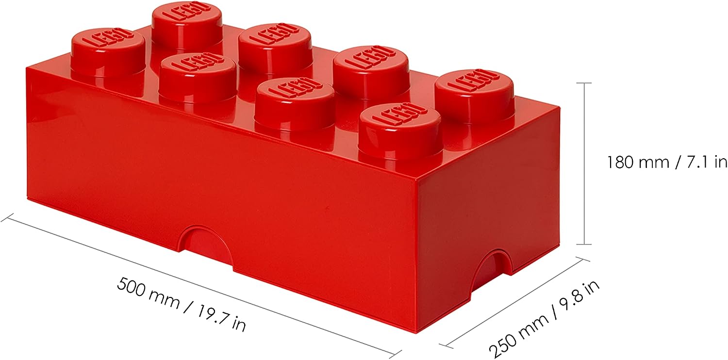 LEGO Storage Brick 8 12.1 L Storage Box with Lid Pink | Durable PVC-free plastic container for bricks, toys and clothes. Compatible with LEGO Brick Drawers and other 8-stud bins