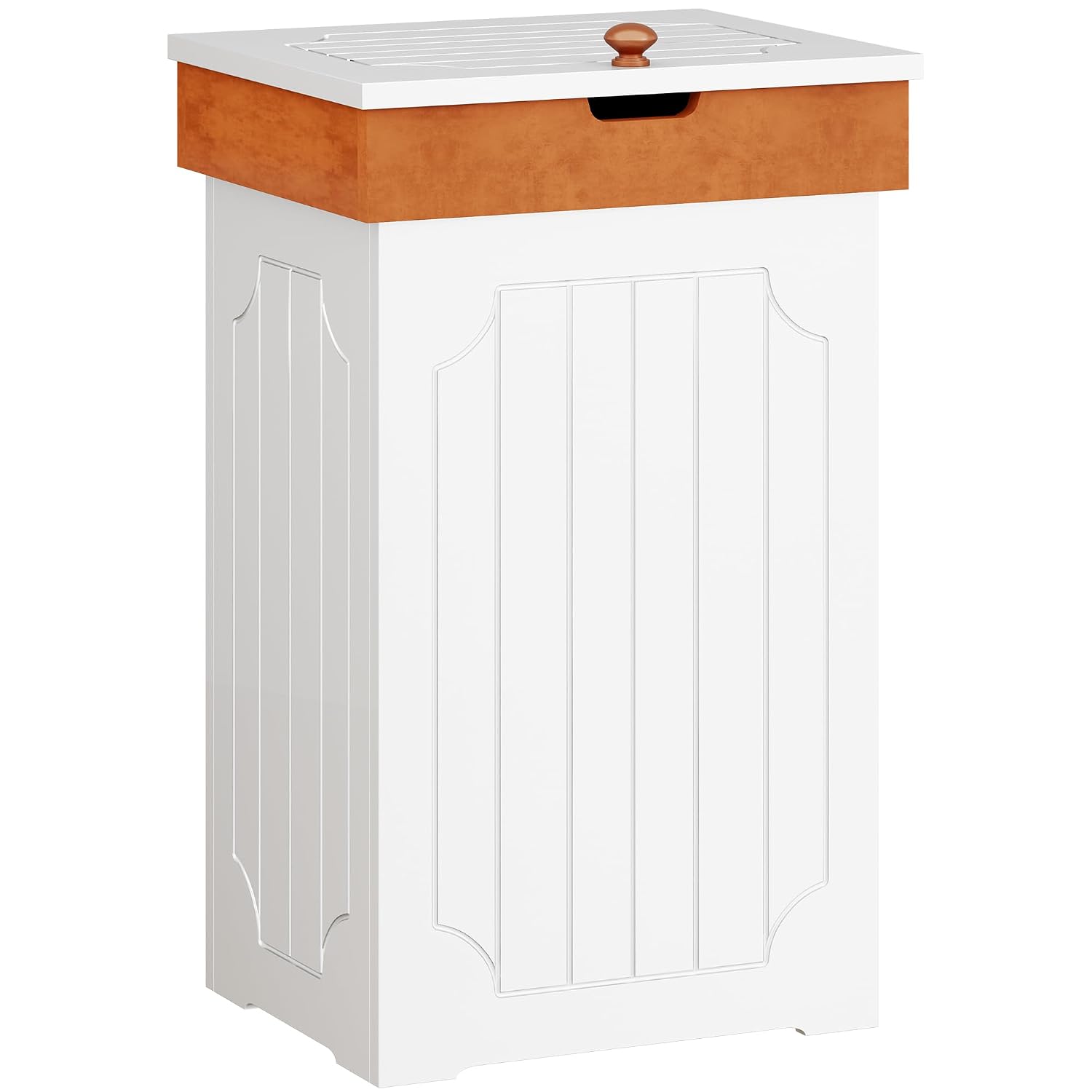 Function Home Trash Can Cabinet, 13 Gallon Kitchen Garbage Can, Wood Recycling Trash Bin, Freestanding Dog Proof Trash Can, Farmhouse Trash Cabinet with Lid for Home Kitchen Bathroom, Yellow