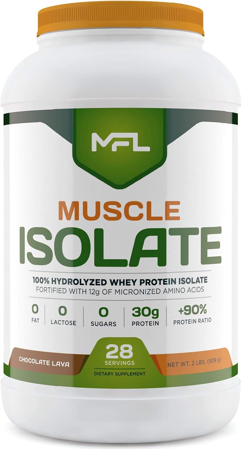 MFL 100% Isolate Protein l 30g of Protein l 12g Amino Acids l Keto Friendly l Low Carbs l 2 lbs. (Vanilla Bean)