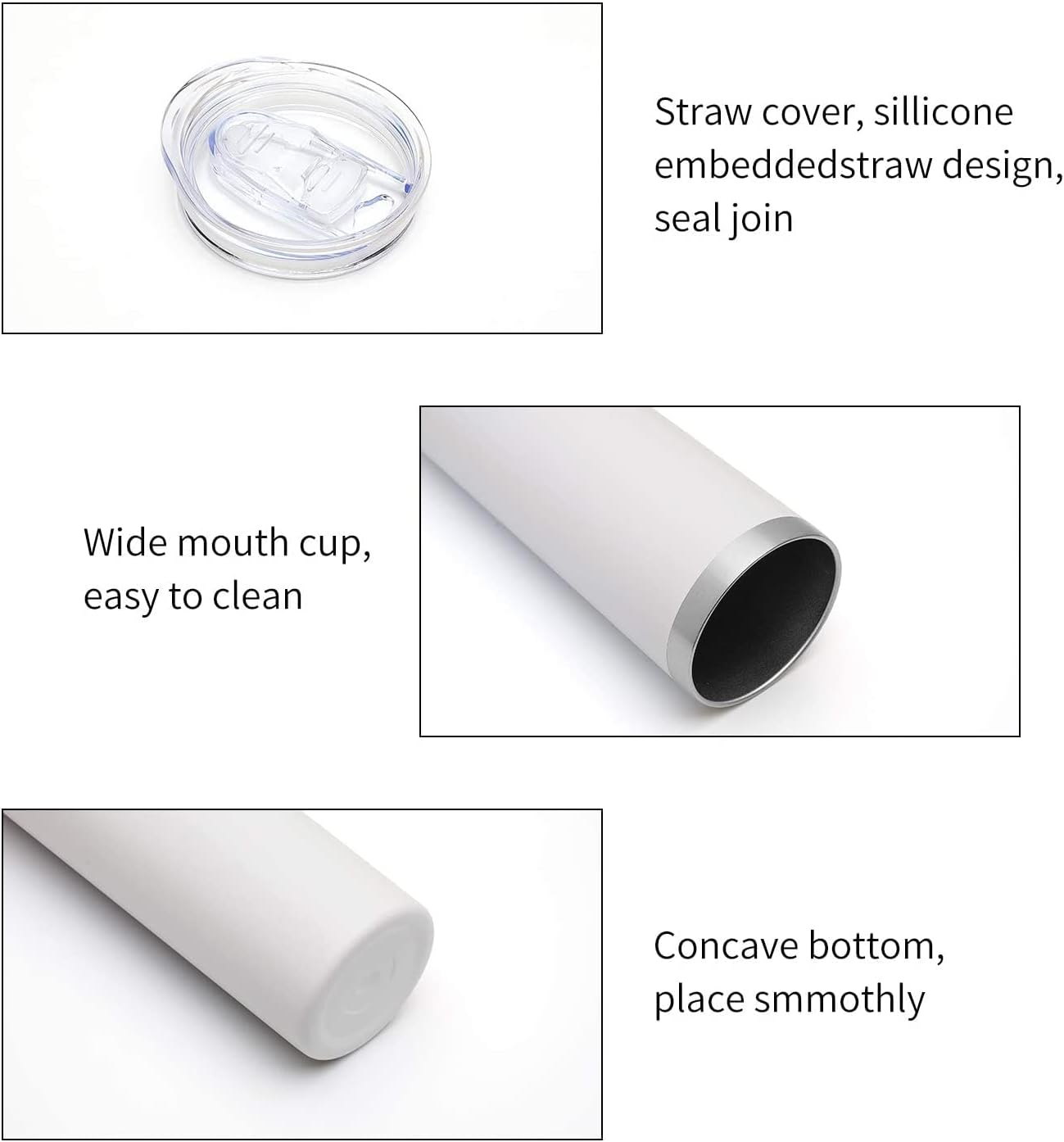 HASLE OUTFITTERS 20 oz Skinny Tumblers Bulk Set, Stainless Steel Insulated Slim Tumblers with Lids, Reusable Double Wall Travel Coffee Mugs