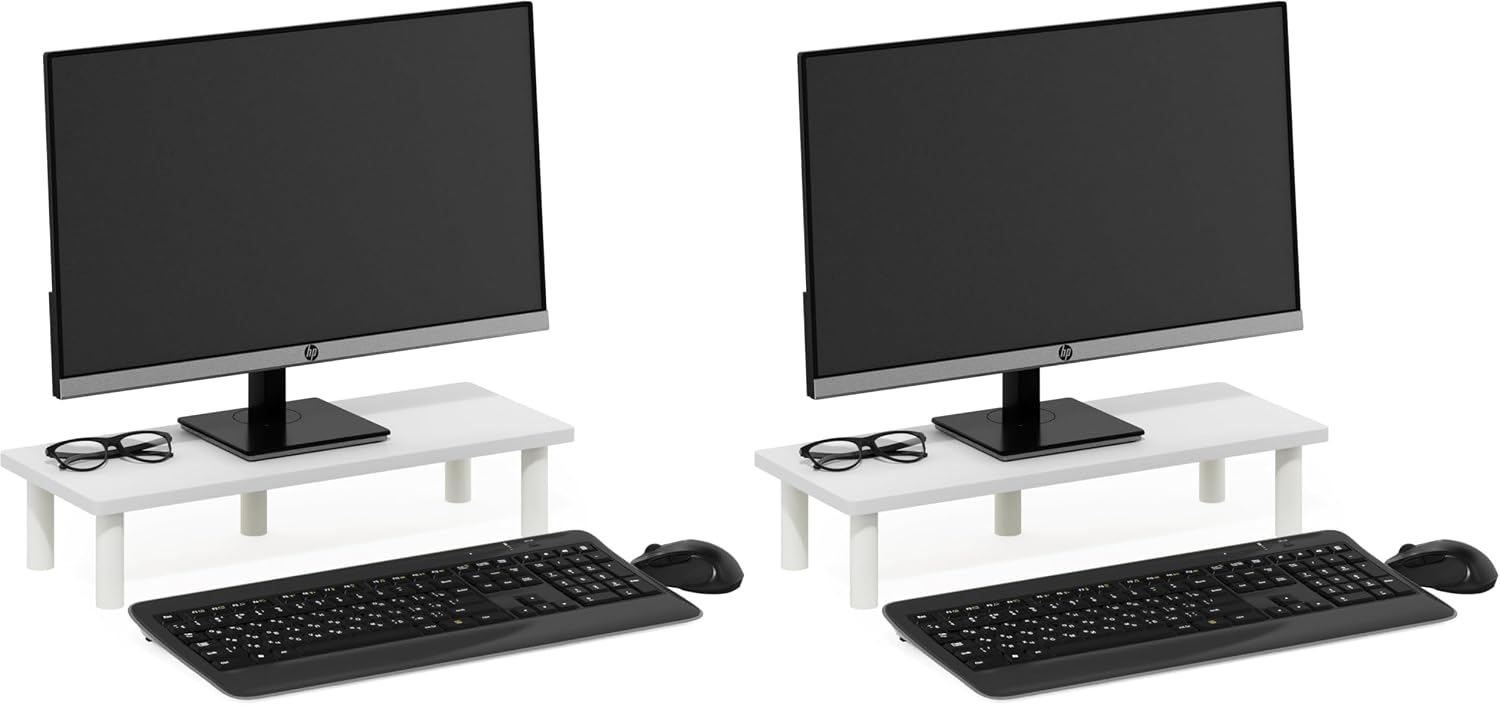 FURINNO Turn-N-Tube Monitor Stand, French Oak Grey/Black