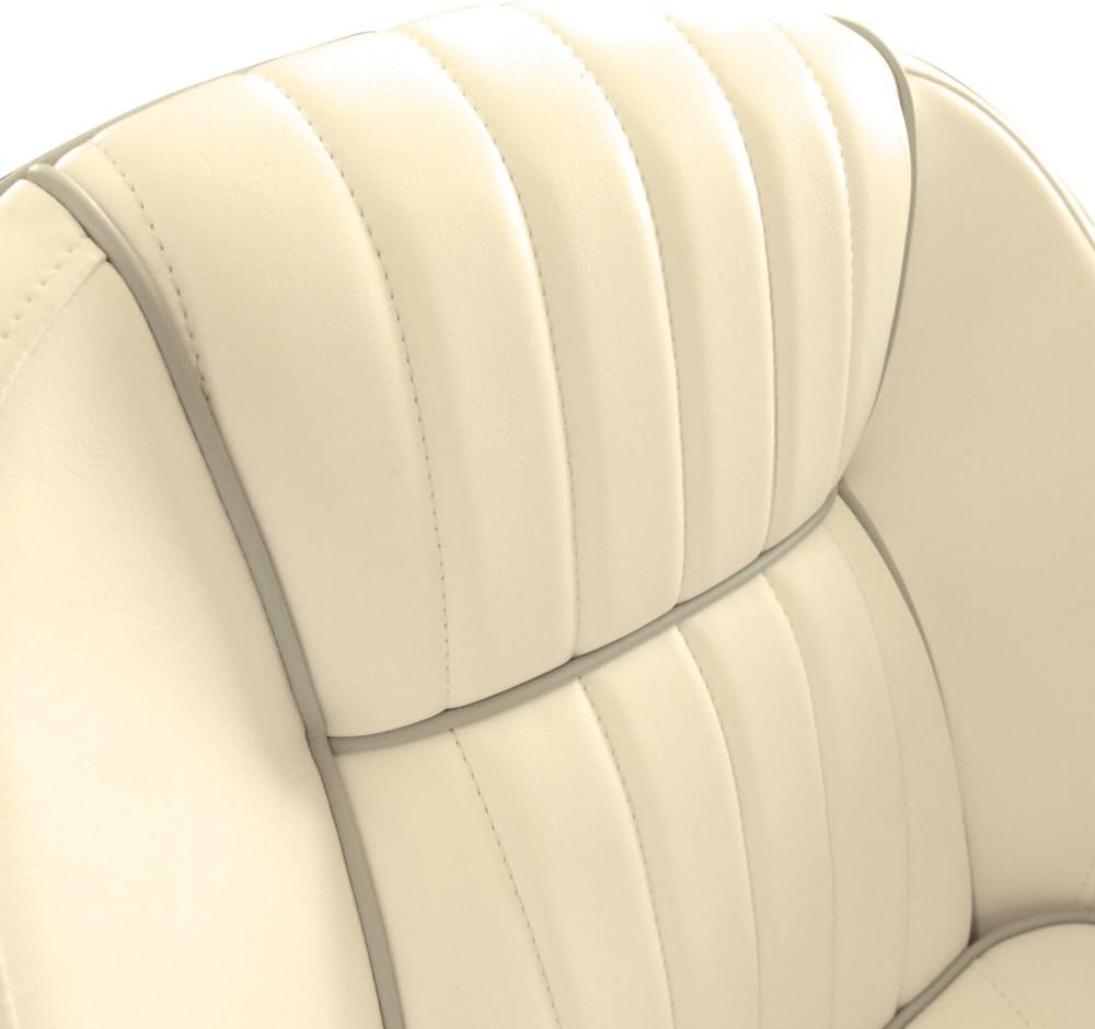 Leader Accessories Pontoon Captains Bucket Seat Boat Seat Boat Chair | Boat Chair with Armrest Ergonomic Design Compression Foam Padding Injection Molded Plastic Frame