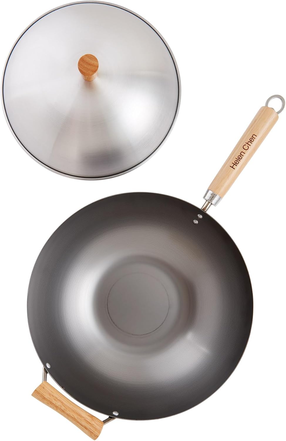 Helen's Asian Kitchen Xylan Non-Stick Wok, 12-Inch Flat Bottom Wok