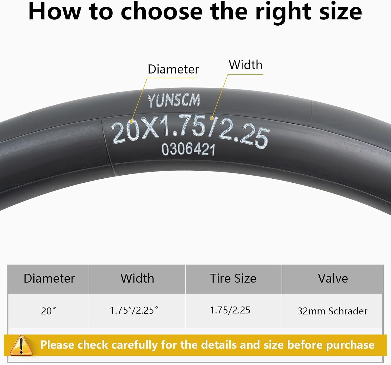 2-PCS 20" Heavy Duty Bike Tubes 20x1.75/1.95/2.10/2.125/2.25 Premium Butyl 20" Bicycle Inner Tubes Compatible with 20 x 1.75-2.25 Kids, Road, BMX