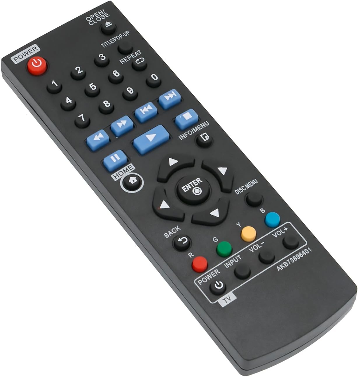 New AKB73896401 Replace Remote fit for LG BLU RAY DISC DVD Player BP135 | BP145 BP155 BP175 BP255 BP300 BP335W BP340 BP350 BPM25 BPM35 UP870 UP875
