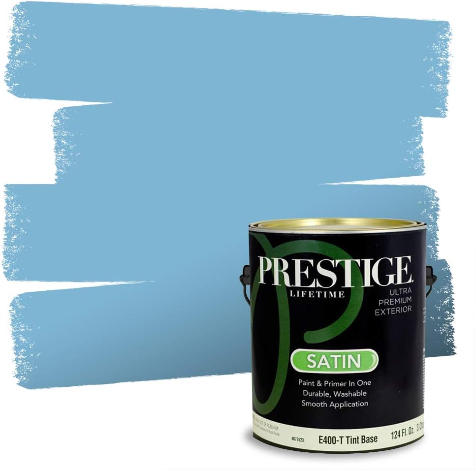 PRESTIGE Paints Exterior Paint and Primer In One, 1-Gallon, Semi-Gloss, Comparable Match of Sherwin Williams* Nifty Turquoise*