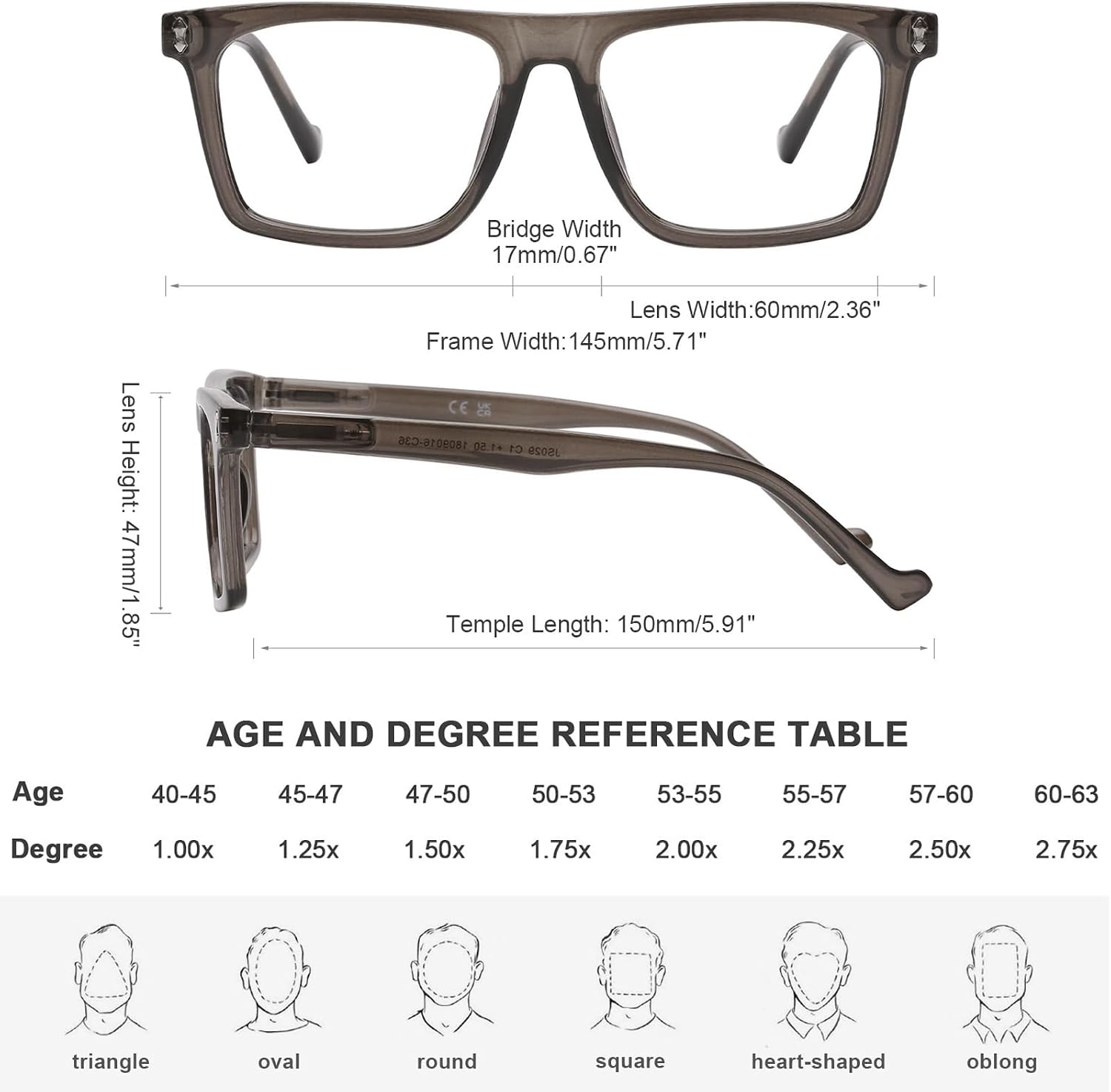 AQWANO Oversized Computer Reading Glasses Blue Light Blocking, 4 Pairs Stylish Fashion Design Anti UV Ray/Eye Strain/Glare Readers Men Women, 1.5