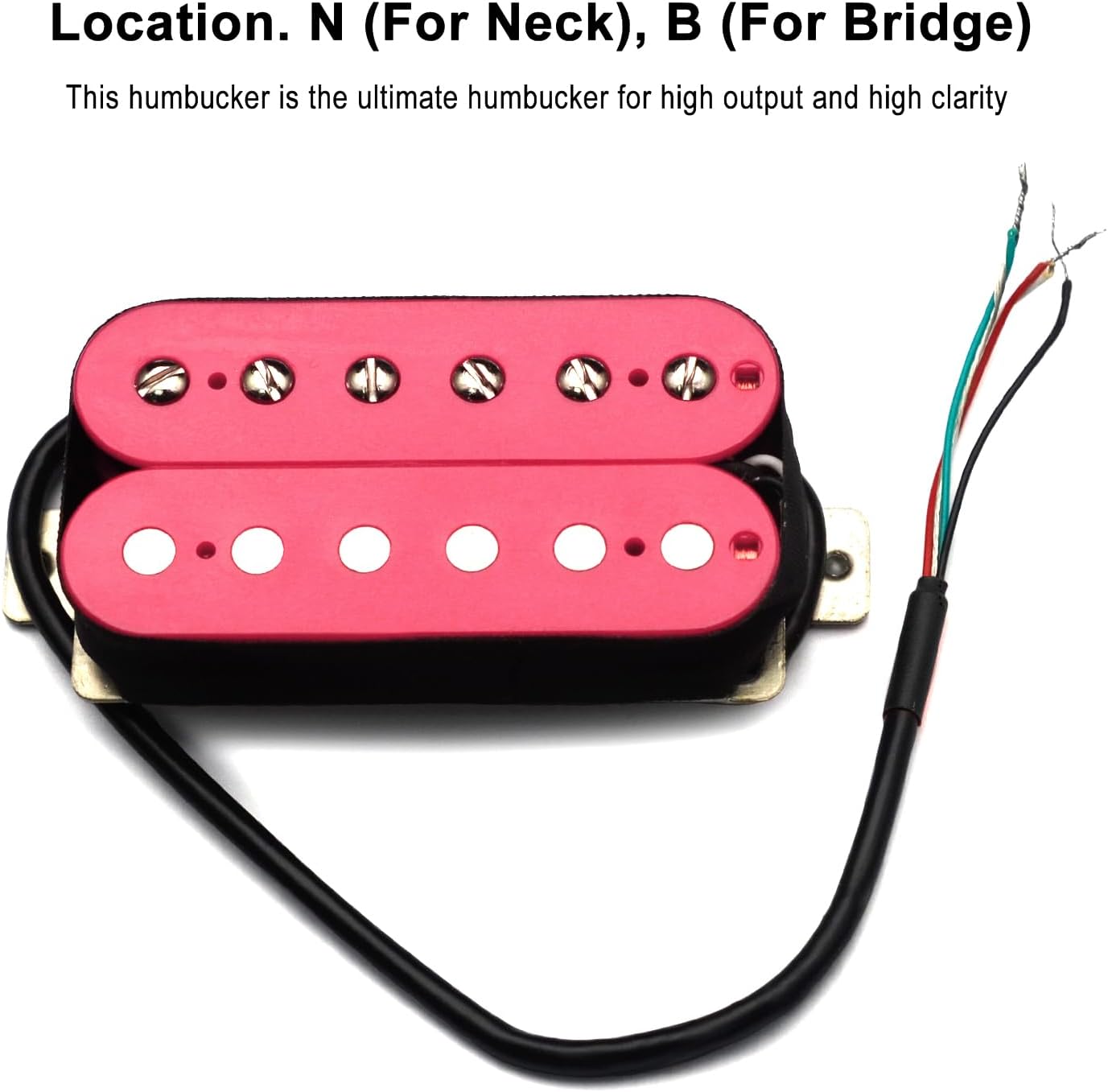 SAPHUE Alnico 5 Humbucker Pickup Double Coil Electric Guitar Pickups Set with Neck and Bridge with Prewired and Screws Parts Accessories Kit Black