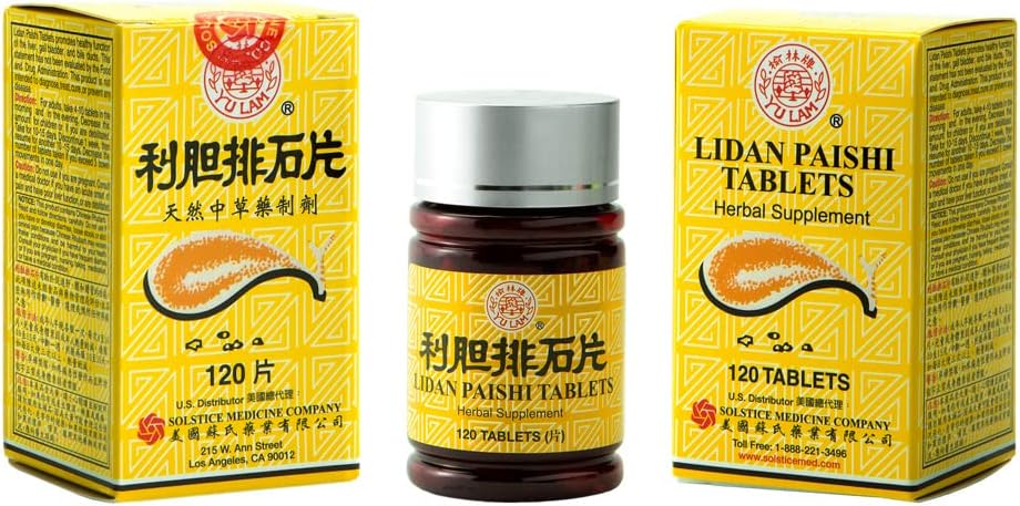Lidan Paishi Tablet Herbal Supplement (Supports Liver, Gall Bladder, Bile Health) (120 Tablets) (1 Bottle) (Solstice)