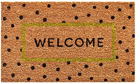 Calloway Mills 103991729 Polka-dot Fun Doormat, 17" x 29:, Natural/Green/Black