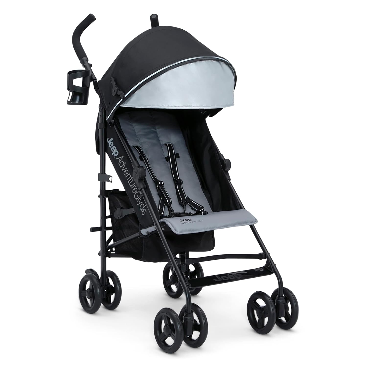 Jeep AdventureGlyde Stroller by Delta Children - Lightweight Travel Stroller with Smoothest Ride & Compact Fold, 3-Position Recline