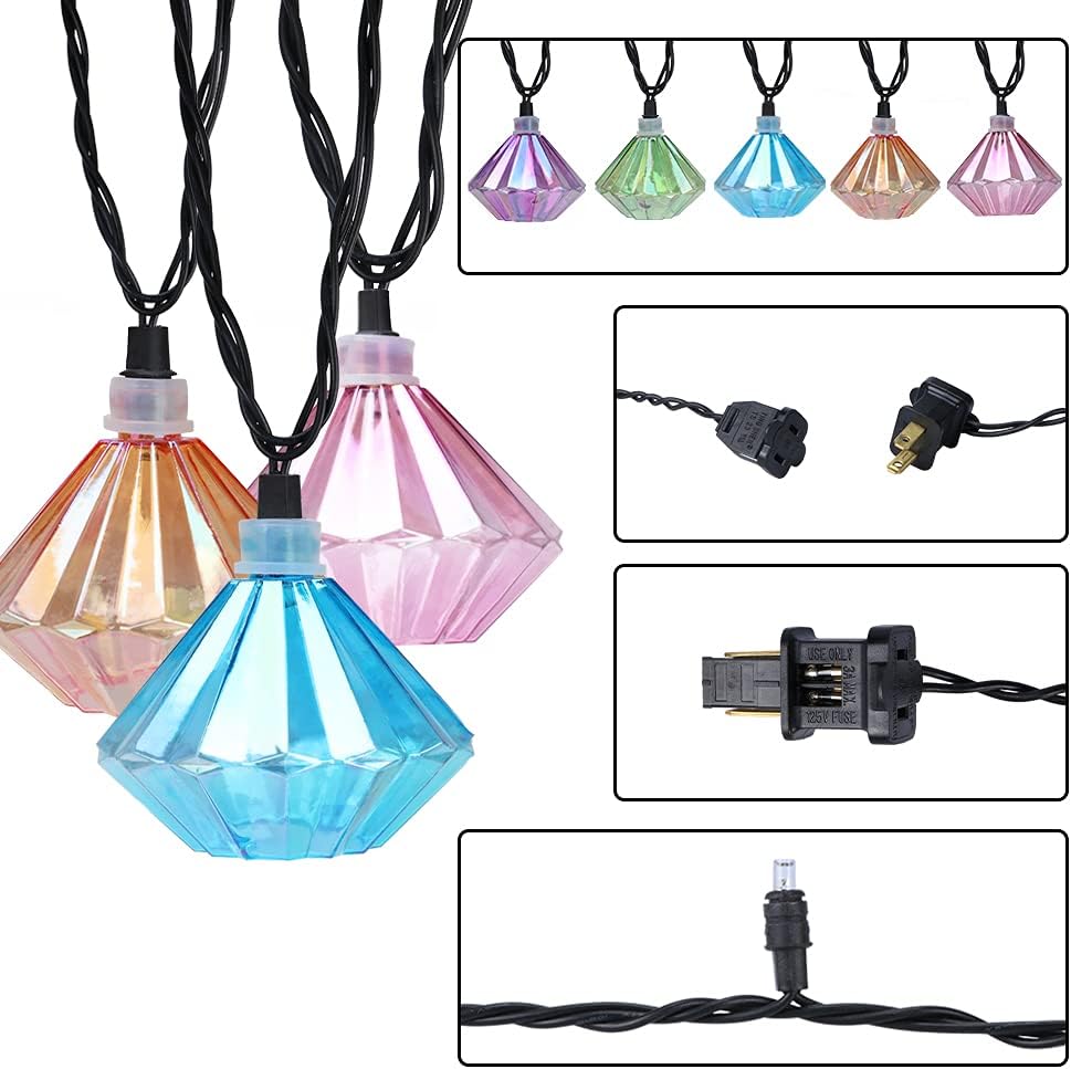 Vigdur Pineapple String Lights, 10FT Multicolor Patio Lights Outdoor