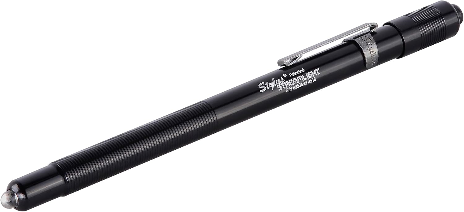 Streamlight 65006 Stylus 2-Lumen Red LED Penlight, Black | 2 lumens, runs on 3 AAAA alkaline batteries, multi-mode lighting, IPX-rated water resistant