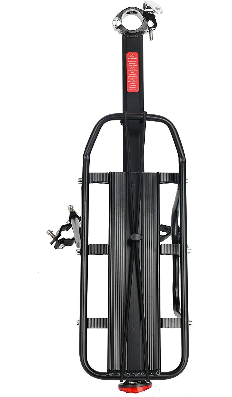 Amarine Made Bike Rear Rack 110 Lbs Capacity Aluminum Alloy or Iron Bicycle Rear Rack Adjustable Pannier Bike Luggage Cargo Rack Quick Release
