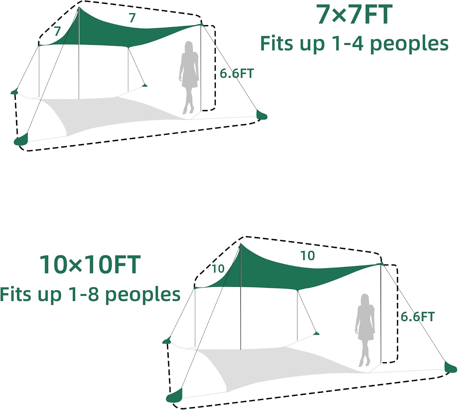 UMARDOO Family Beach Tent Canopy Sun Shade Portable 10×10FT