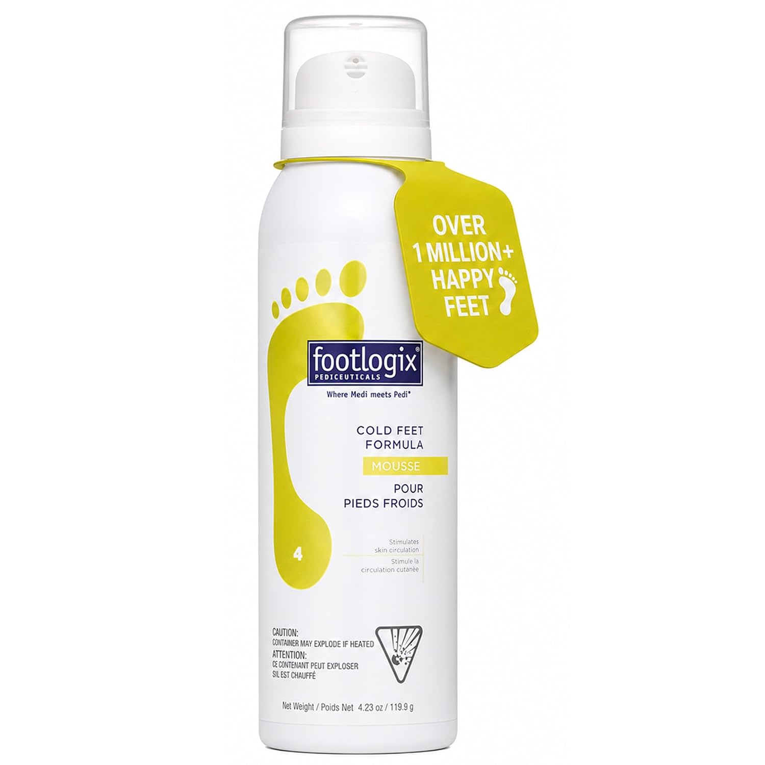 Footlogix Cold Feet Formula Mousse 4.23 oz – Foot Warming Mousse with Arnica, Rosemary & Co-Q10, Urea Foot Care, Dry Sensitive Skin, Non-Greasy