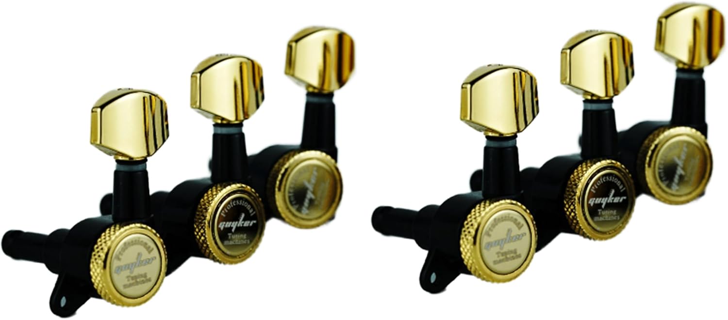 Guyker Guitar Locking Tuners (6 for Right) - 1:18 Lock String Tuning Key Pegs Machine Head with Hexagonal Handle Replacement for ST TL SG LP Style