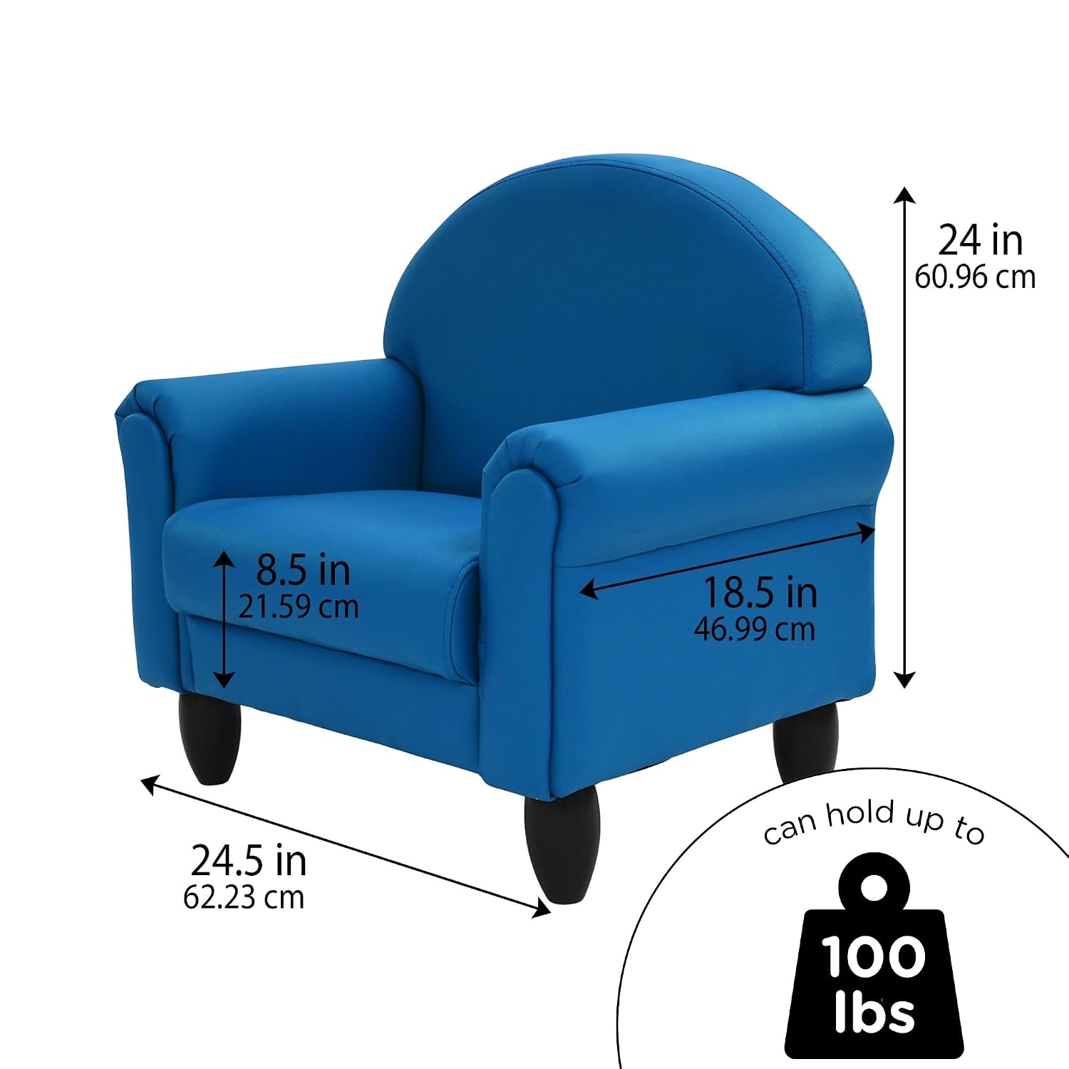 Children's Factory Upholstered Toddler Couch, Sofa, Deep Water