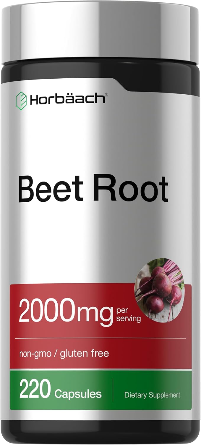 Horbäach Beet Root Powder Capsules | 220 Pills | Herbal Extract