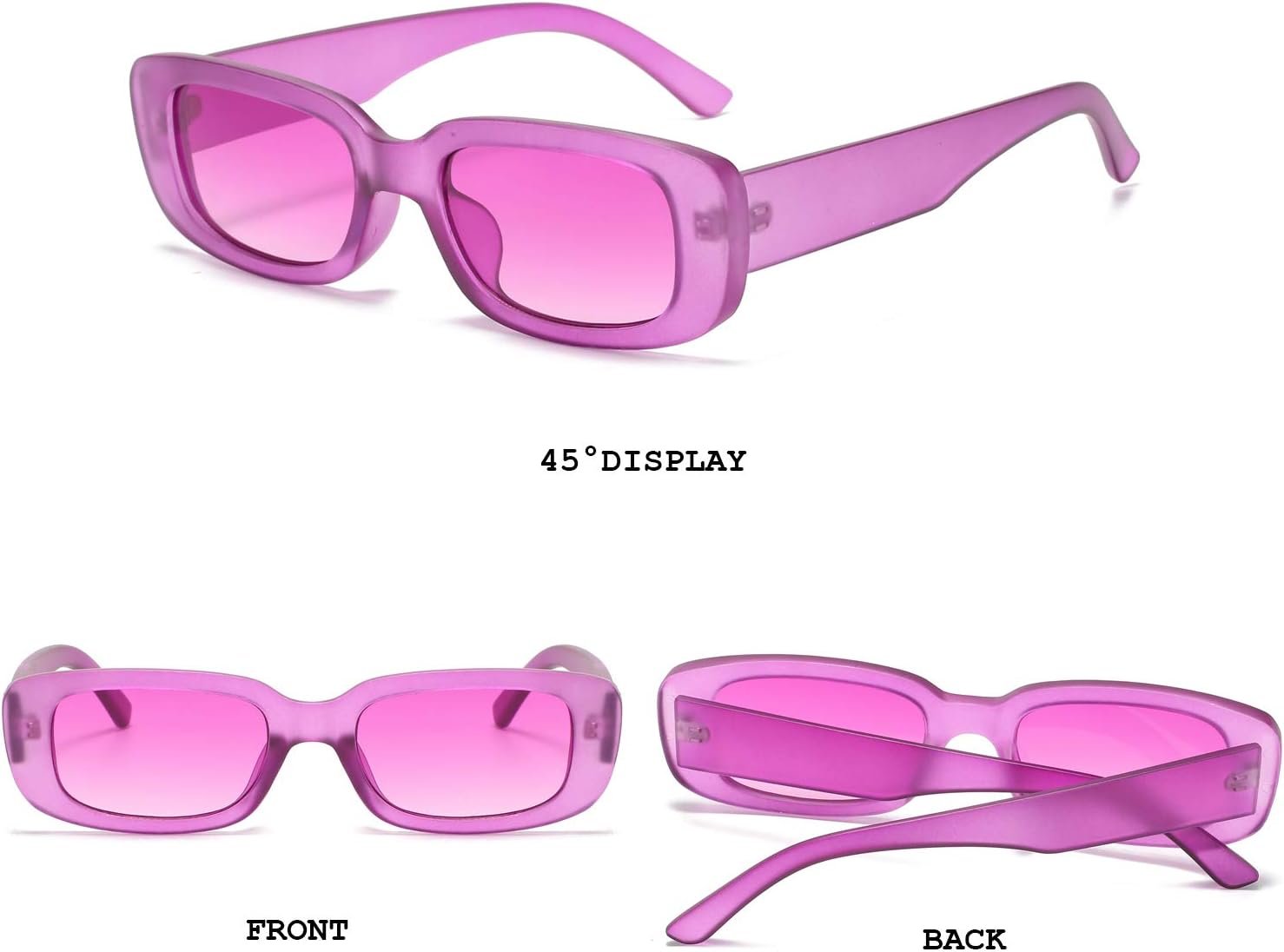 BUTABY Rectangle Sunglasses for Women Retro Driving Glasses 90’s Vintage Fashion Narrow Square Frame UV400 Protection