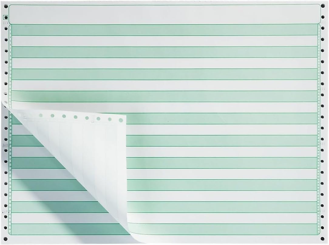 Staples Green Bar Computer Paper, 14 7/8" x 11", 20lb, 2,700/Box, For Office, School & Home