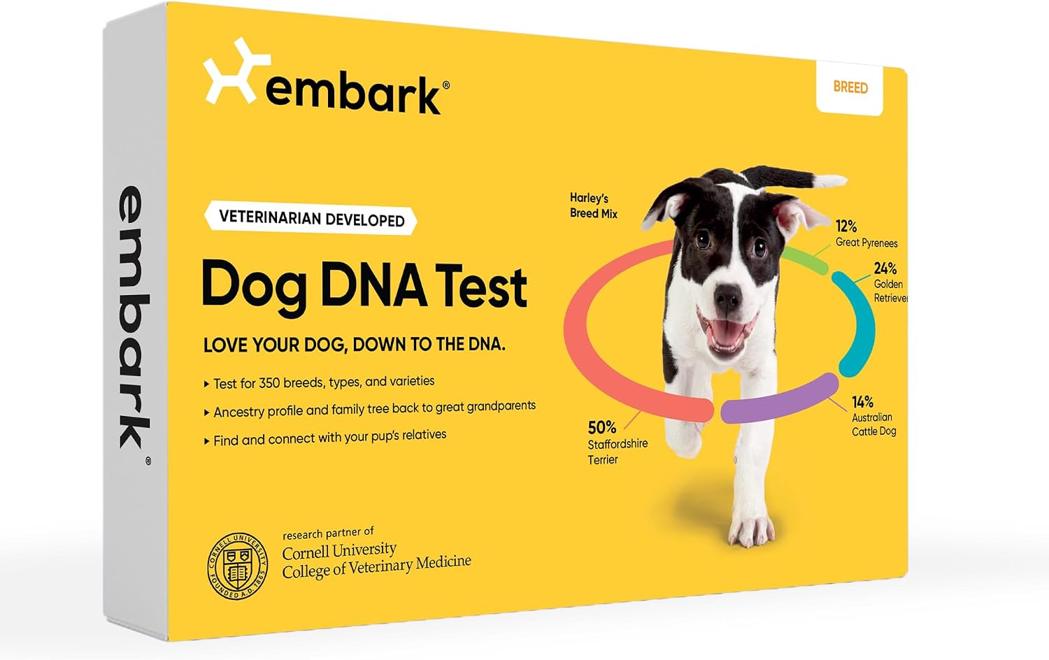 Embark Breed ID Dog DNA Test Kit – 400+ Breeds, 99% Breed Accuracy | Dog DNA testing kit for mixed breeds. Ancestry to great-grandparents