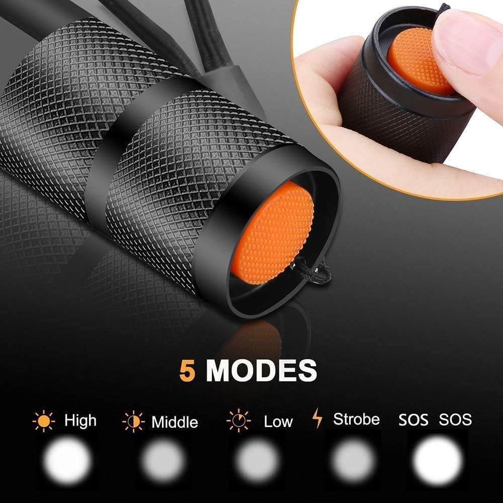 Pocketman LED Tactical Flashlight Super Bright LED Flashlights Portable Outdoor Water Resistant Torch with 5 Light Modes（10Pack）
